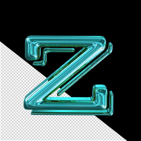 Premium PSD | Turquoise symbol letter z