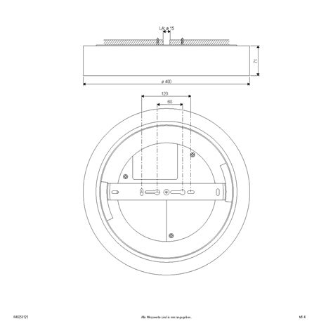 EVN Runde LED Leuchte 400x71mm 200 240V 25W 2350lm 3000 Bis 5700K IP54