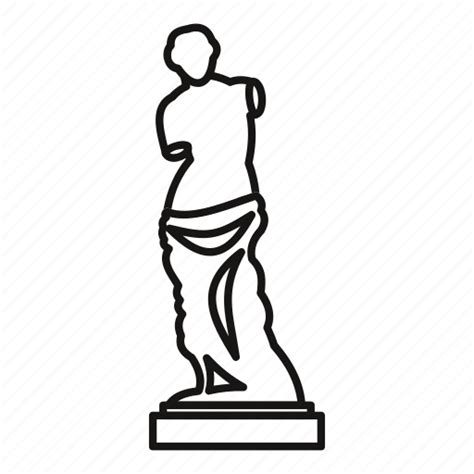 Ancient Greek Milo Outline Sculpture Statue Venus Icon