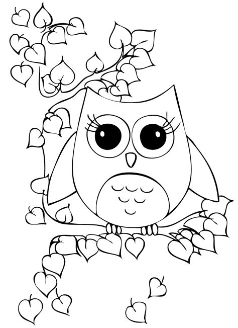 Owl Valentine Printable Coloring Pages - Get Coloring Pages