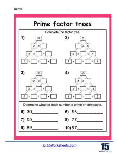 Factor Tree Worksheets 15