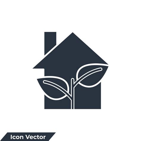 Green House Icon Logo Vector Illustration Eco House Smart Home Symbol