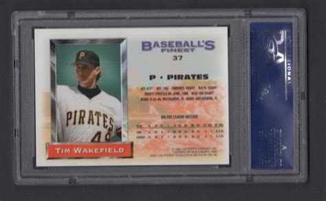 Topps Finest Refractor Rookie Card Tim Wakefield Sp Graded Psa