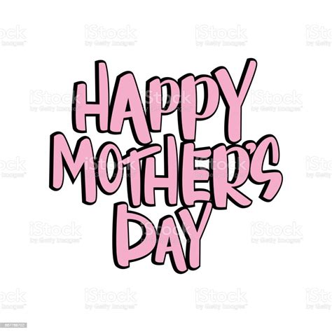 Happy Mothers Day Lettering Stock Illustration Download Image Now