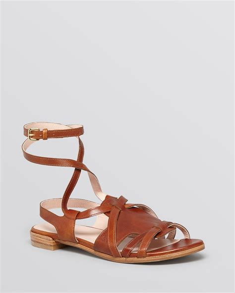 Lyst - Stuart Weitzman Gladiator Flat Sandals Greek in Brown