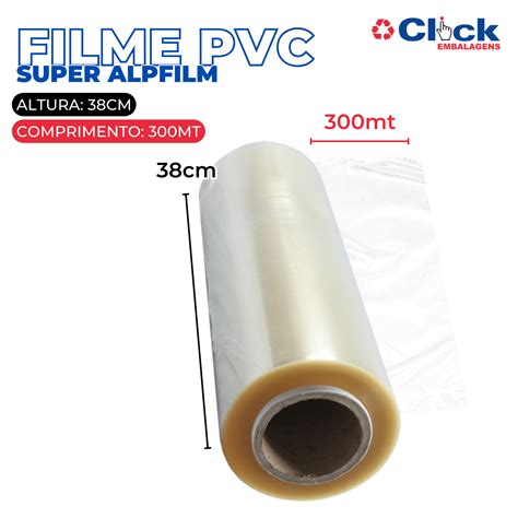 Rolo Bobina Plástico Filme PVC Esticável Super Alpfilm 38cm X 300mt 4