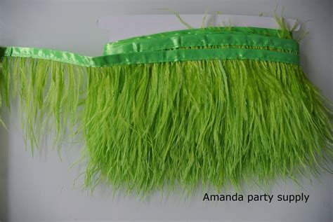 Yards Inch Wide Lime Green Ostrich Feather Trim Ostrich Feather