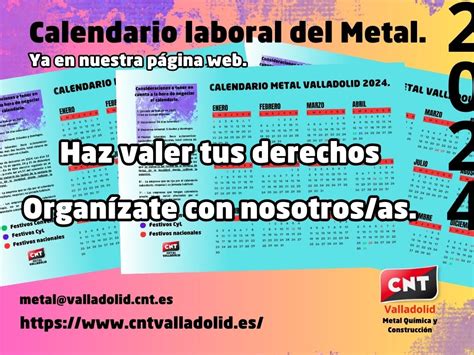 Calendario laboral subsidiario para el año 2024 del Convenio Colectivo