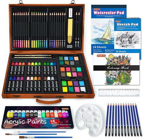 Juego De Arte 115 Piezas Shuttle Art Art Supplies En Estuche De Madera