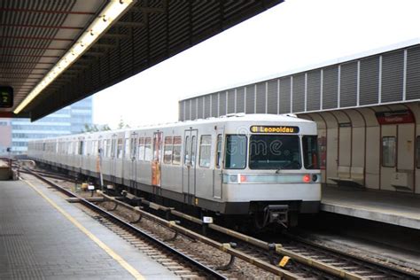 Vienna Metro Departs Station Stock Photo - Image of overground, rails ...