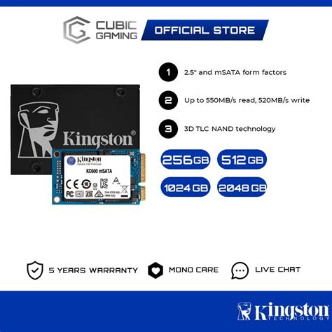 Kingston Kc Sata Msata Internal D Tlc Nand Solid States