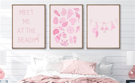 Amazon Pieces Pink Bikini Coastal Granddaughter Canvas Wall Art