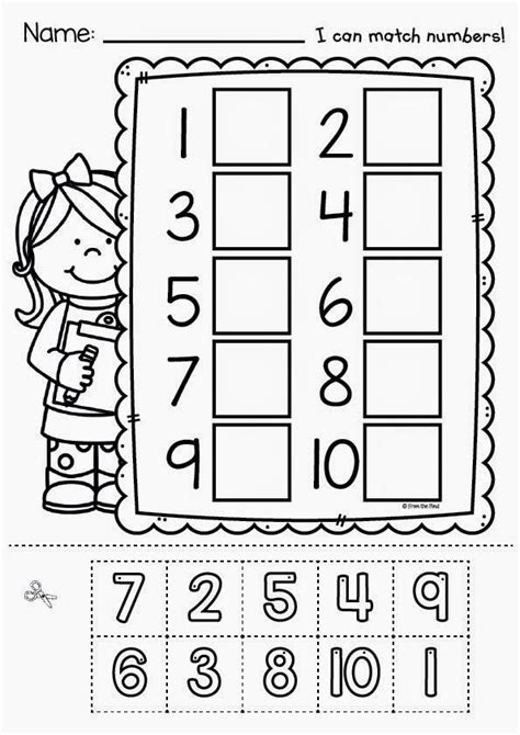 Free Cut And Paste Number Worksheet Numbers Preschool Kindergarten Worksheets Preschool