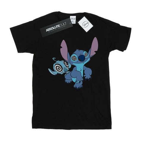 Disney Lilo And Stitch Hypnotized Negro Textil Camisetas Manga Larga