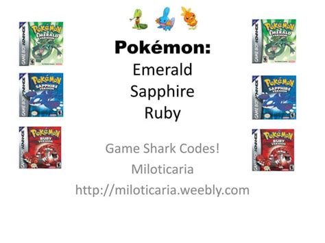 Pokemon Emeraldsapphireruby Gameshark Codes Ppt