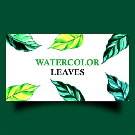 Banner Web De Aquarela Sem Costura Folhas Tropicais Folhas Verdes