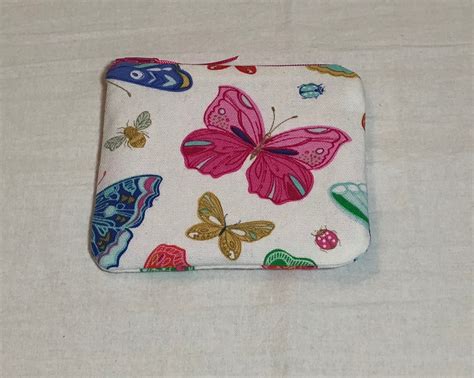 Bright Butterfly Canvas Wallet And Coin Purse W Bright Pink Etsy