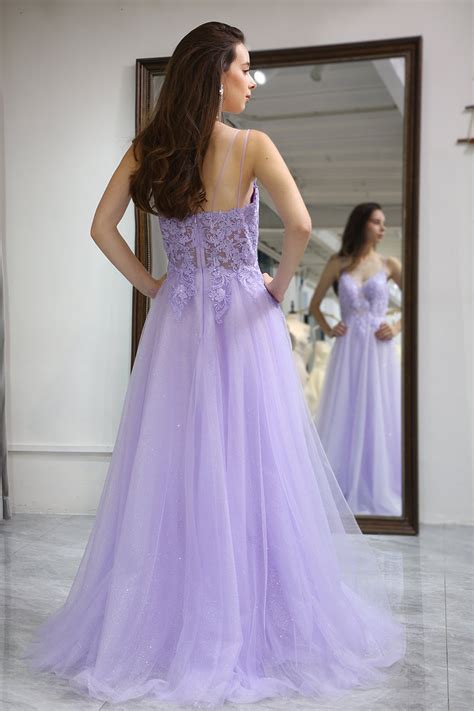 Queendancer Women Light Purple Long Formal Dress A Line Evening Party ...