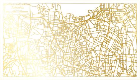 Jakarta Indonesia Citt Carta Geografica Nel Retr Stile Nel D Oro