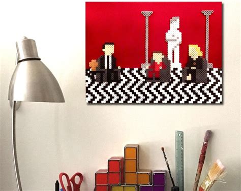 3d Twin Peaks Retro Art 8 Bit Pixel Art Perler Beads On Canvas Mini Pix Characters Etsy