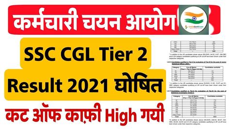 SSC CGL Tier 2 Result 2022 एसएसस सजएल टयर 2 परकष क रजलट जर