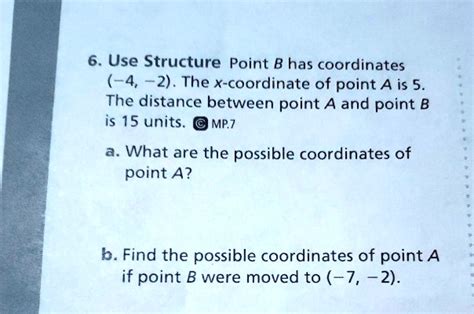 Solved 6 Use Structure Point B Has Coordinates 4 2 The X