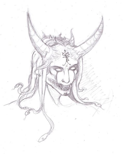 Demon Face Drawing at GetDrawings | Free download