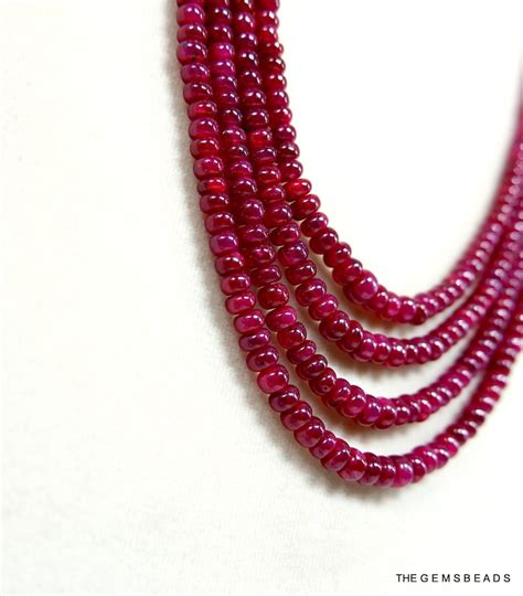 Natural Ruby Beads Necklace 4 Strand Natural Ruby Beads Etsy