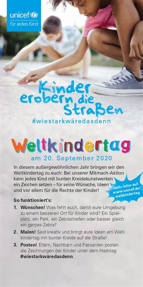 Weltkindertag 2020 Große Malaktion in der Duderstädter Fußgängerzone