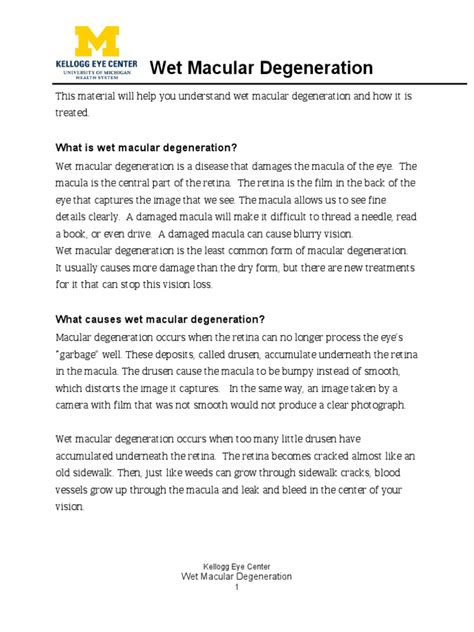 Wet Macular Degeneration | PDF | Clinical Medicine | Causes Of Death