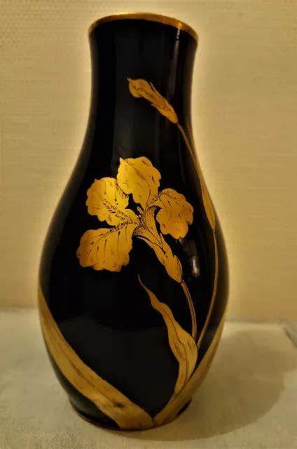 VASE FAÏENCE STE Radegonde signé Gustave Asch 1856 1911 Modèle IRIS