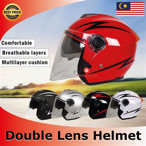 GXT Helmet Motor Topi Keledar Visor Dwi Lapis Motosikal Stylish