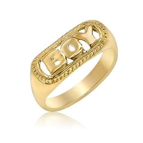 Boys Rings: 14K Yellow Gold Children's "BOY" Ring