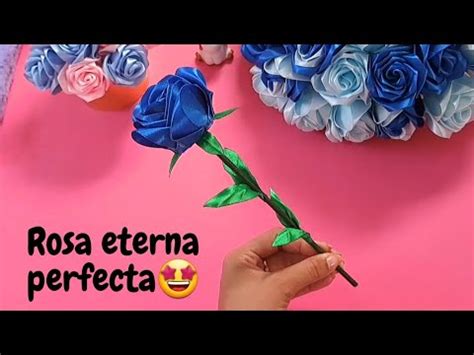 Como Hacer Una Rosa ETERNA Con Cinta PERFECTA SUPER TUTORIAL Rosa