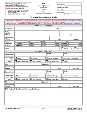 Fillable Online Waterquality Utah Utu Storm Water Form Fax Email Print