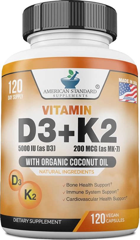 Buy Vitamin D3 K2 Mk 7 Vitamin D3 5000iu K2 Mk 7 200mcg W