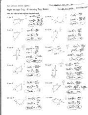 Right Triangle Trig. Evaluating Trig. Ratios - Kuta Software - Inﬁnite ...