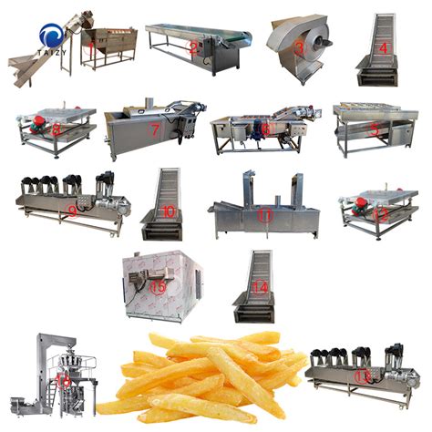 Fully Automatic Potato Chips Frying Machine French Fries Making Machine