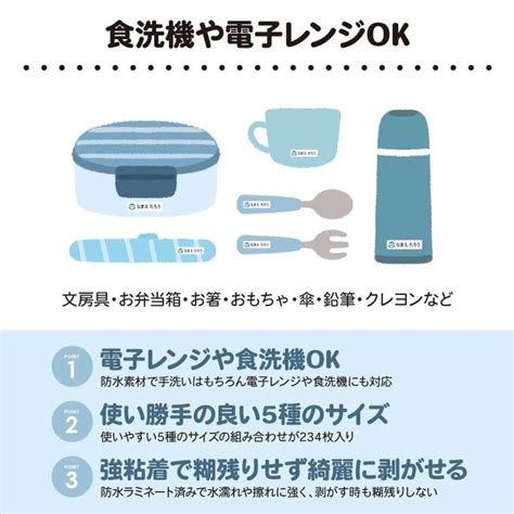 【234枚入り】【カット済み】耐水耐熱お名前シール おなまえシール 食洗機・電子レンジok Printshop Kaca Minne