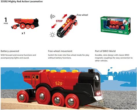 Brio World Mighty Red Action Locomotive Battery Powered Brio