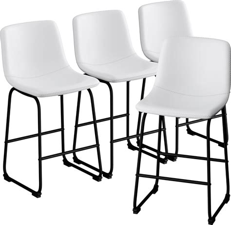 Bar Stools Set Of 4 30inch Bar Height Bar Stools With Back Modern