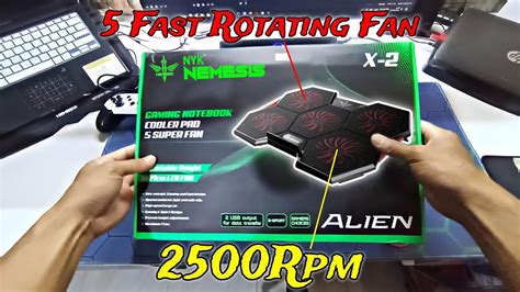 Unboxing Cooling Pad Nyk Nemesis X Alien Fan Speed Rpm Youtube