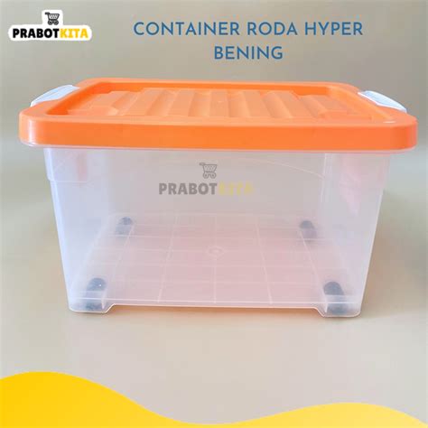 Jual Container Roda Bening Hyper Tempat Penyimpanan Box Serbaguna