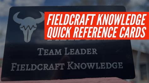 Introducing Fieldcraft Quick Reference Cards Youtube