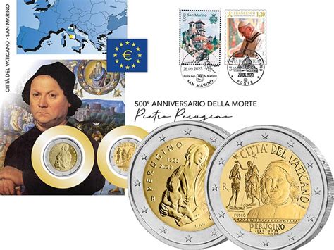 Doppelnumisbrief Vatikan Und San Marino 500 Todestag Pietro Perugino 2023