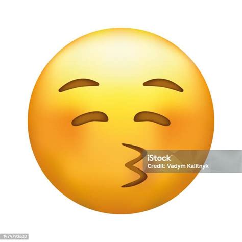 Kissing Emoji With Closed Eyes Kiss Emoticon With Happy Blushing Face