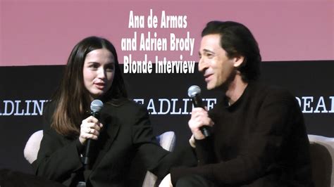 Blonde Ana De Armas And Adrien Brody Interview Los Angeles CA