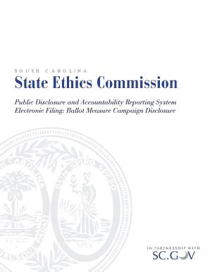 Fillable Online Ethics Sc Ballot Measure Campaign Disclosure User Guide