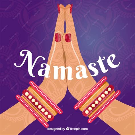 Premium Vector Namaste Gesture With Ethnic Style