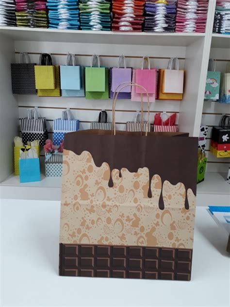 10 Sacolas Kraft 23 5x13 5x25 Alça Torcida Páscoa Chocolate MercadoLivre